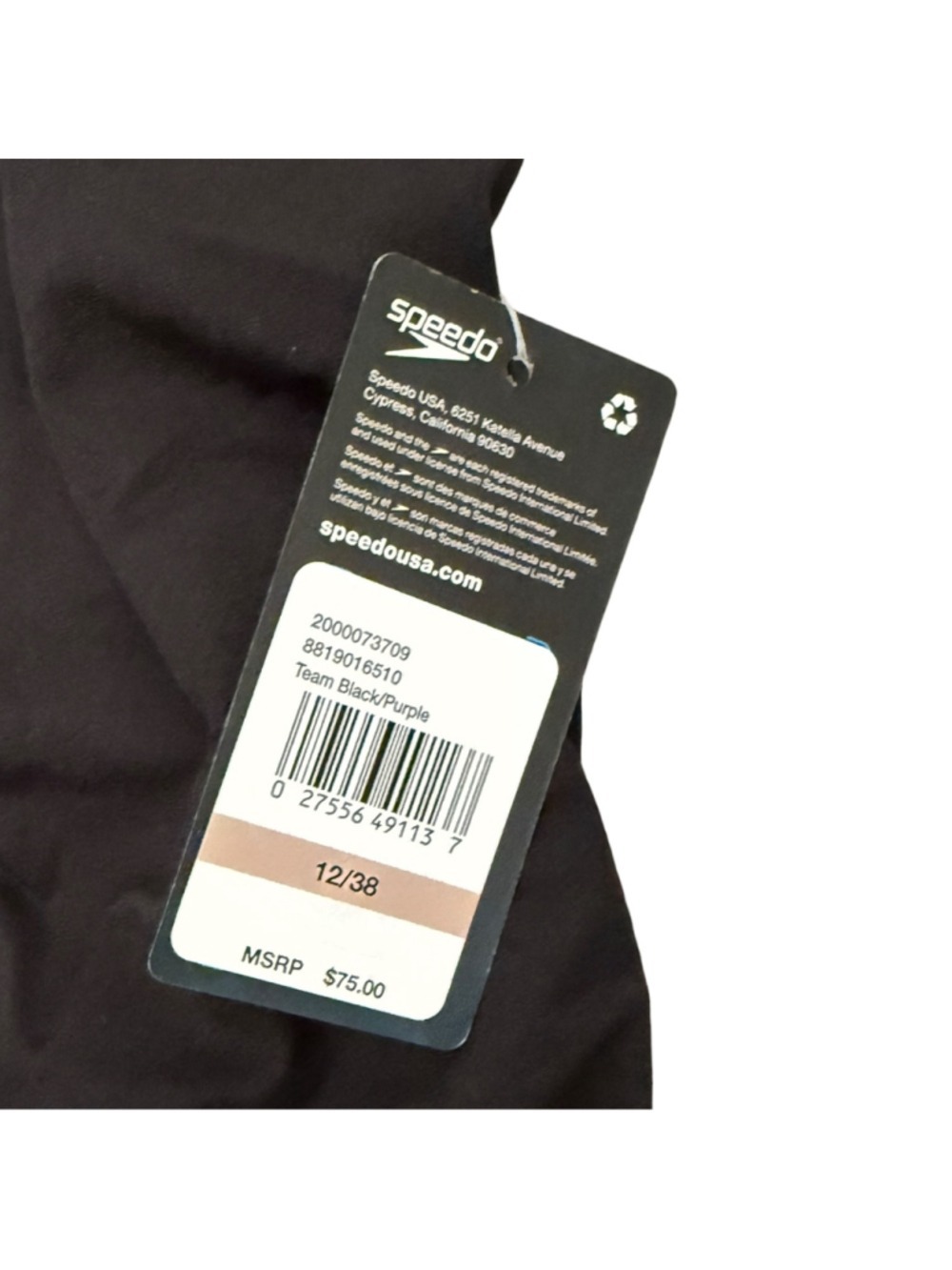 Speedo Endurance+ One Piece Swimsuit Team Black Purple Women’s Size 12/38 NWT MS - Picture 4 of 6